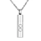 Урн ожерелье для праха цилиндр Infinity 8 ожерелье памятный сувенир из нержавеющей стали ожерелье для кремации для женщинмужчин