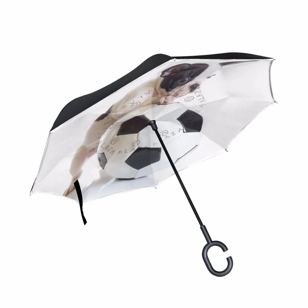 Складной зонт с Френч бульдогом двойным слоем|windproof umbrella|umbrella rainrain umbrellas |