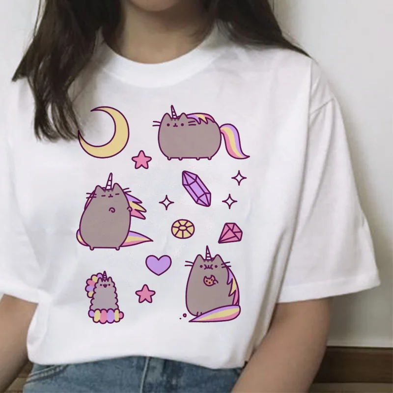 Женская футболка с мультяшным котом harajuku ulzzang каваи Корейская Эстетическая