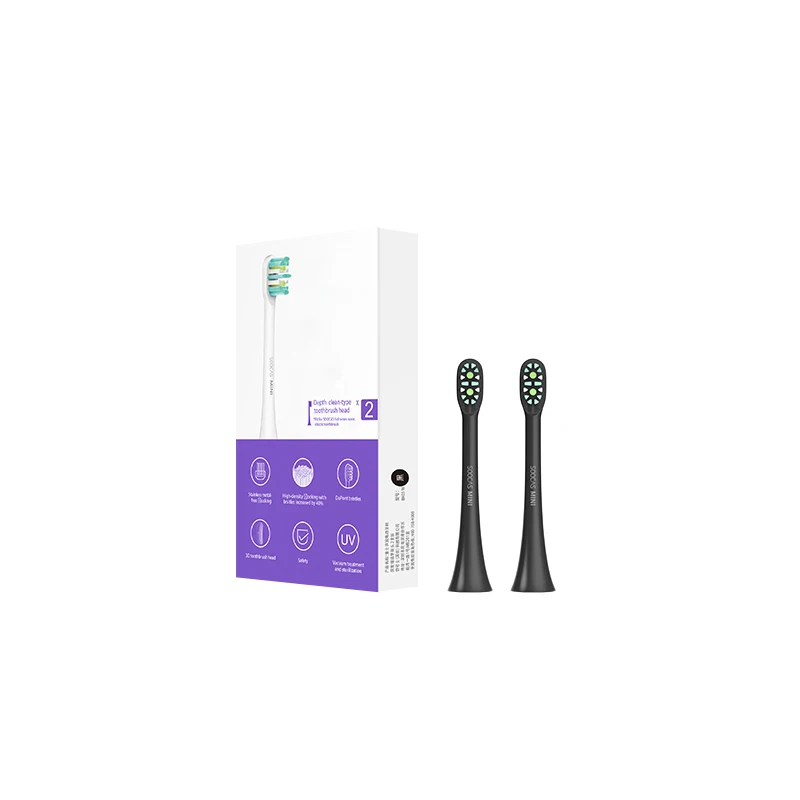 Mini deepclean black SOOCAS X3 X1 X5 мини сменные головки оригинальные для Xiaomi Mijia SOOCARE X3 звуковая зубная щетка электрическая Глубокая чистка сопла струи - Цвет: Mini deepclean black