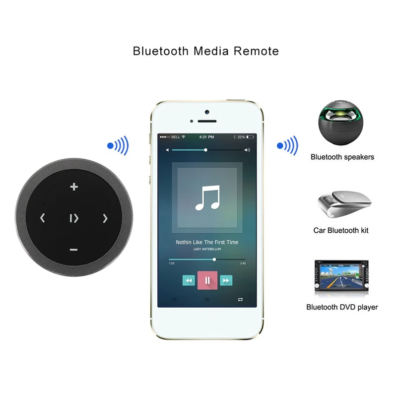 Bluetooth медиа аудио воспроизведение музыки кнопка дистанционного управления автомобильное крепление на руль