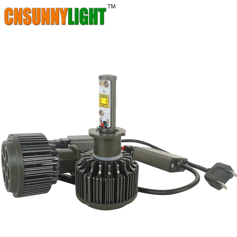 CNSUNNY светильник H3 Светодиодный светильник 30 Вт 3600LM 5500 к автомобильный светильник низкое потребление Высокий люмен комплект белый 12 В 24 в также для мото