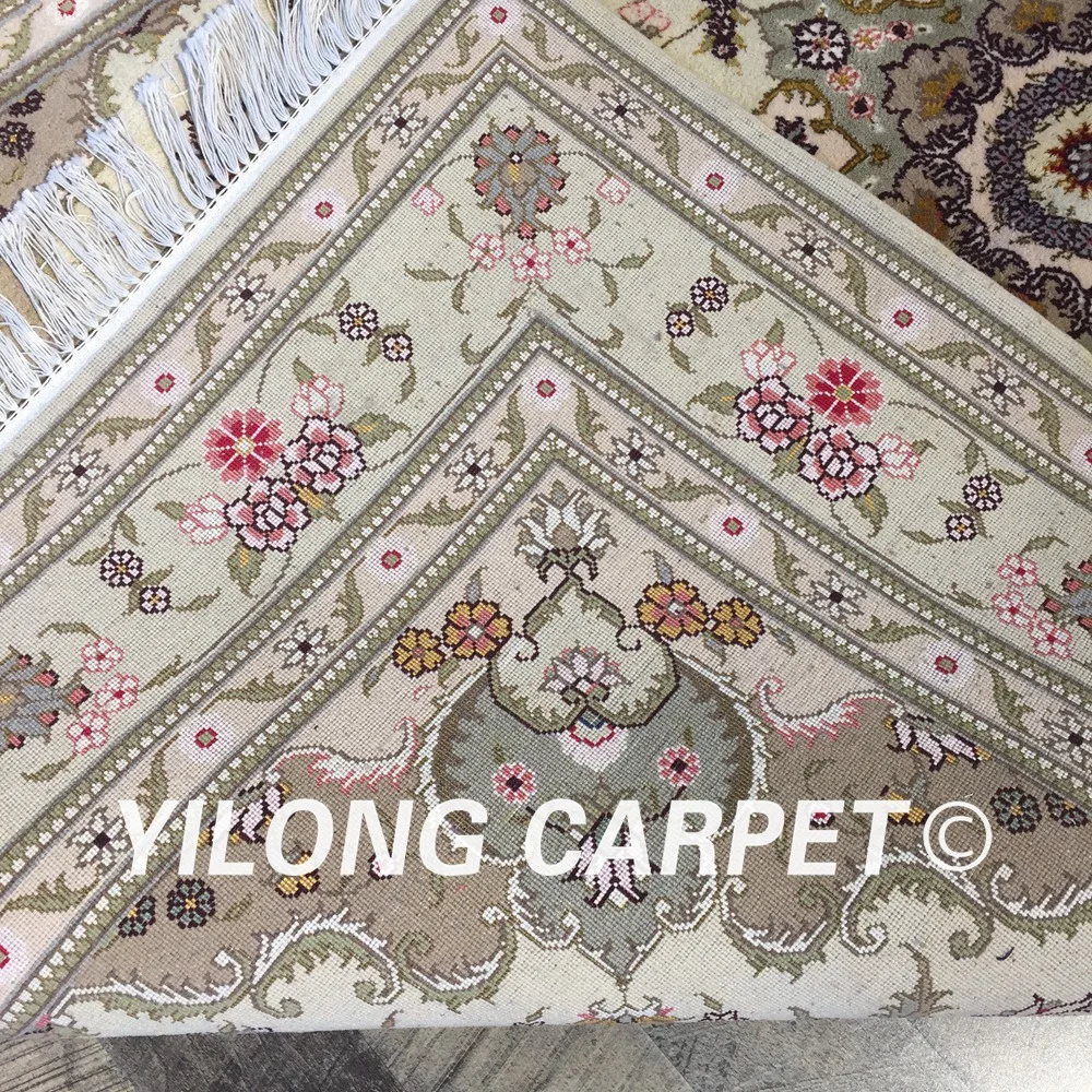 Yilong 4 'x 6' ручной работы тонкие мягкие домашние шерстяные шелковые коврики