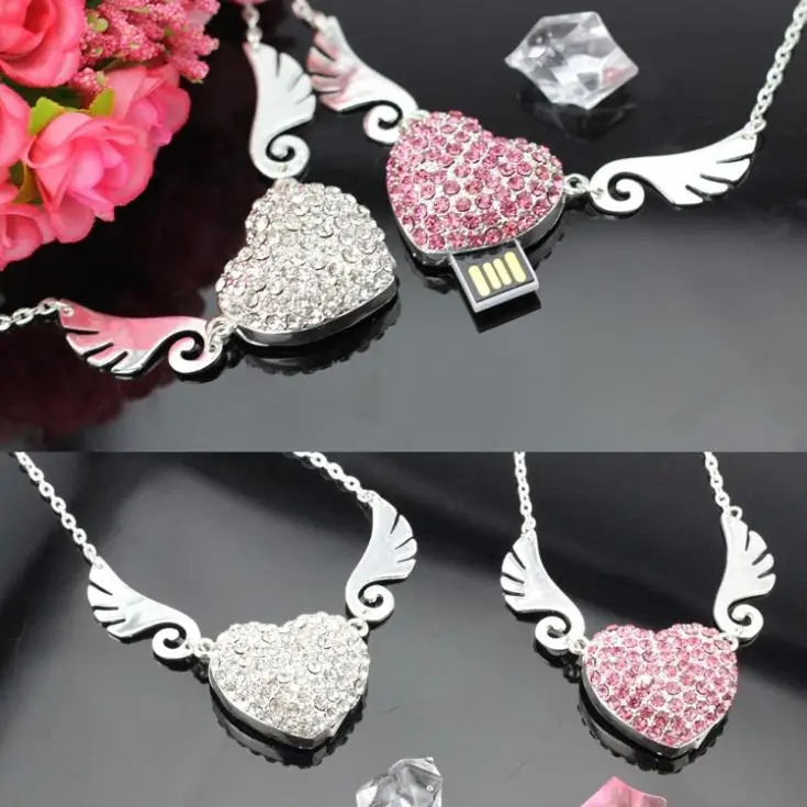 Ювелирное сердце алмазный Usb флэш-накопитель 512 ГБ 128 Флешка 64 32 16 флэш-карты