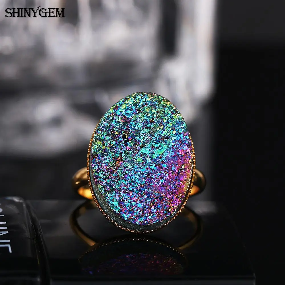 ShinyGem модное овальное кольцо с большим камнем европейский стиль винтажное