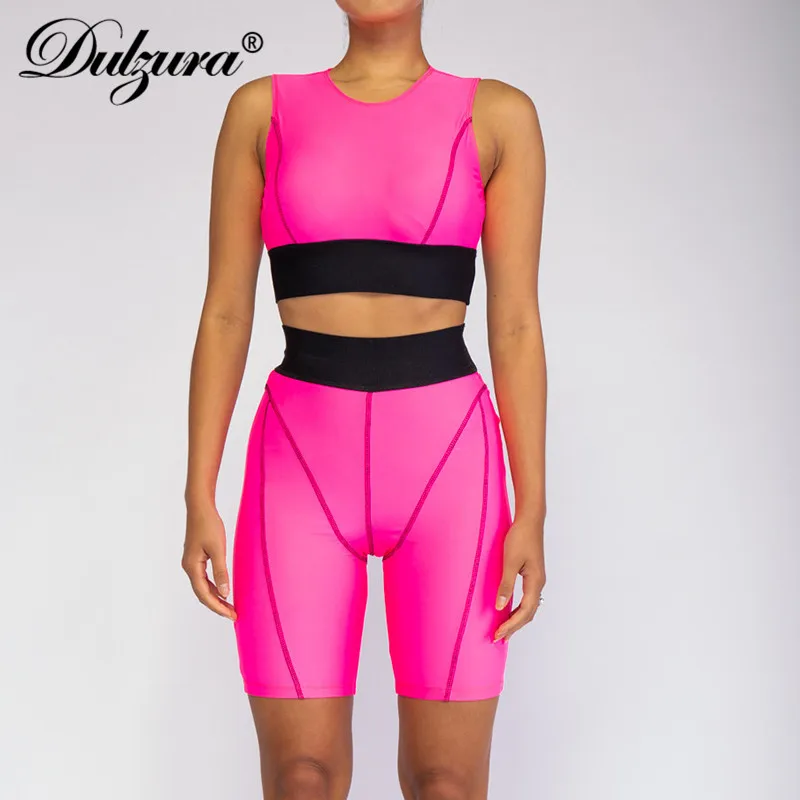 Женский костюм из двух предметов Dulzura лоскутный укороченный топ с высокой талией