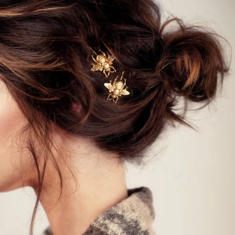 Темперамент уличная съемка маленькие шпильки с пчелами зажим JWD21 | Украшения и