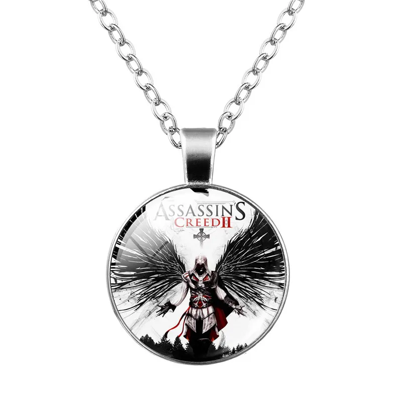 Мода Assassins ожерелье creed стакан драгоценных камней ожерелье с кулоном аниме связанные благородные Простые Ювелирные изделия милые подарки - Окраска металла: 8