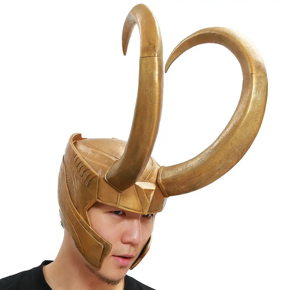 Coslive Loki шлем Марвел Тор Локи маскарадный костюм Золотой маска из ПВХ с полной