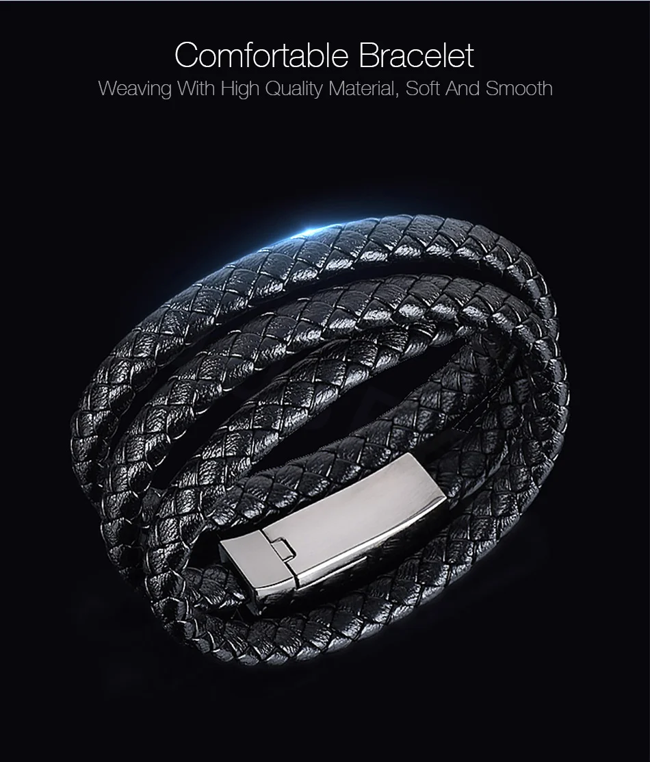 Открытый быстрый USB телефон зарядное устройство s браслет зарядное устройство данных зарядный кабель синхронизации Шнур для iPhone 7 6s браслет мужчин сталь Магнитная застежка