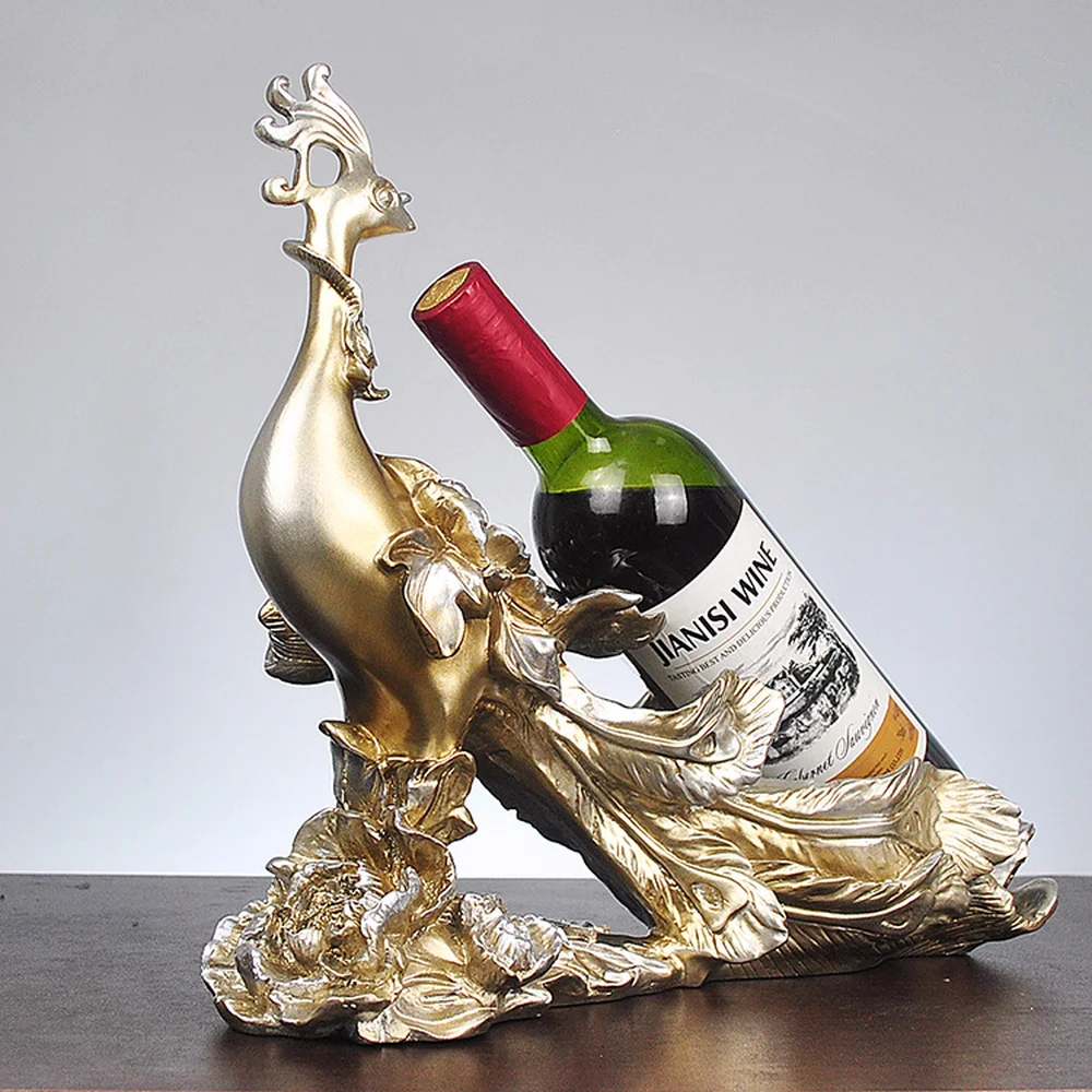 1 шт. Павлин красное Вино Стойка для дома Современная Гостиная ремесла винный