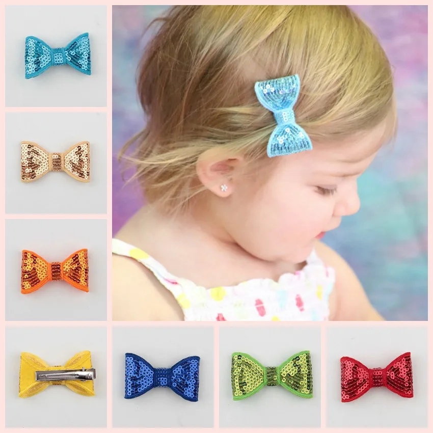 

2015 new arrival baby girl sequin bowknot hairpin children hair clip hair accessory multicolor 30ps/lot freeshipping