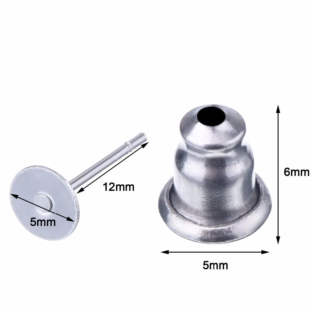 50 пар серьги клатчи из нержавеющей стали|earring safety backs|earring pinearring stud post |