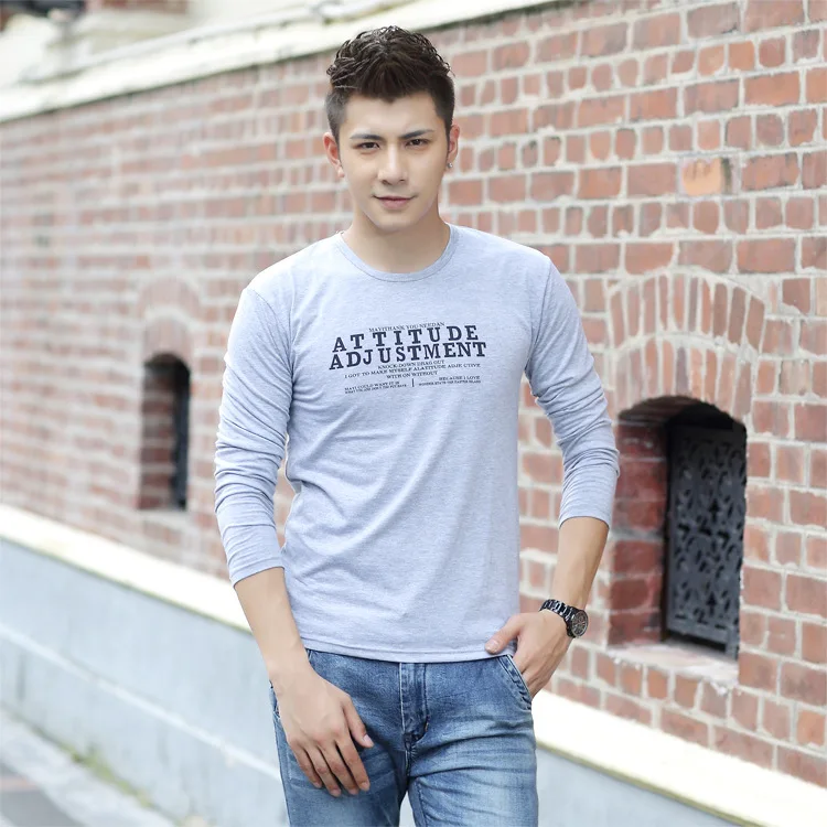 Winter 2014 Lycra cotton new men's long sleeved T shirt fashion sleeve manufacturers selling a generation of fat|generation trends|generator