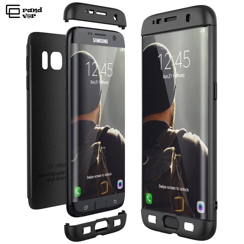 Роскошный Жесткий чехол из поликарбоната для Samsung Galaxy S6 S7 Edge S8 S9 Plus Note 8 A5 A7 A8 2018 3 в 1