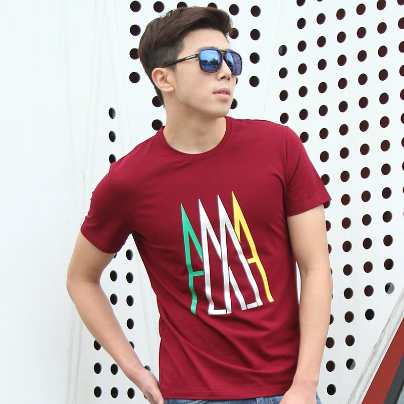 Короткий рукав с Для мужчин футболка Прохладный Смешные Camisa masculina мужской