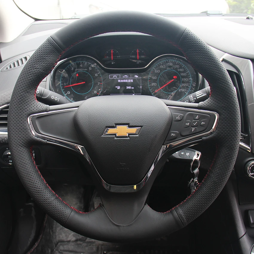 

Чехлы на руль для Chevrolet Cruze 2015, Стайлинг автомобиля «сделай сам», натуральная кожа, Нескользящие Дышащие чехлы