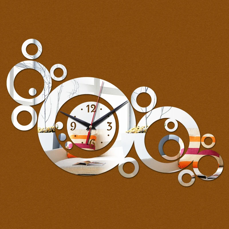  promotion mirror 3d diy Acrylic wall clock new modern design watch real home decor novelty clocks safe | Дом и сад
