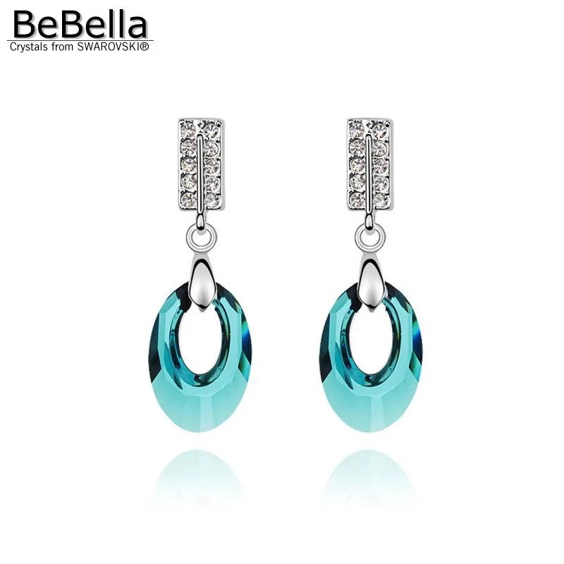 Серьги подвески BeBella crystal с кристаллами Swarovski оригинальные модные ювелирные