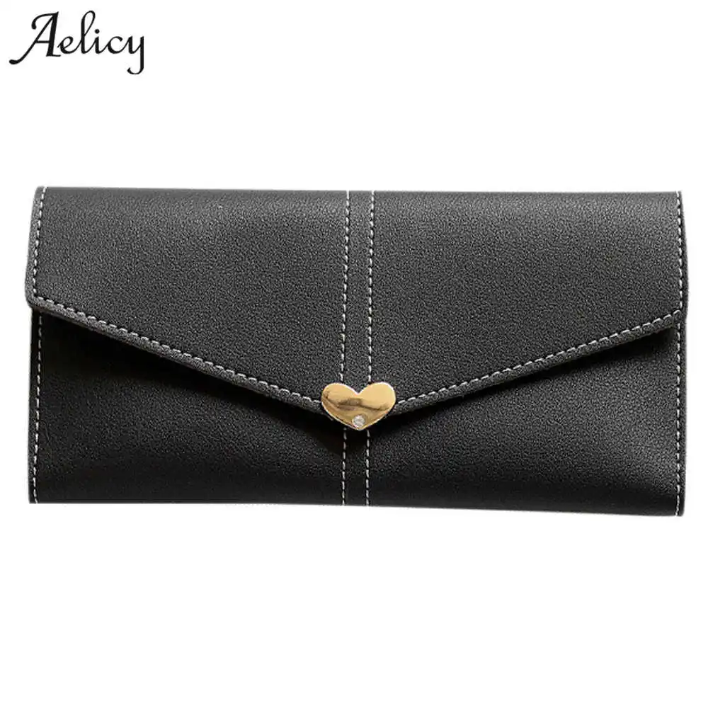 Женский кошелек Aelicy длинный мини в форме сердца для мелочи из искусственной