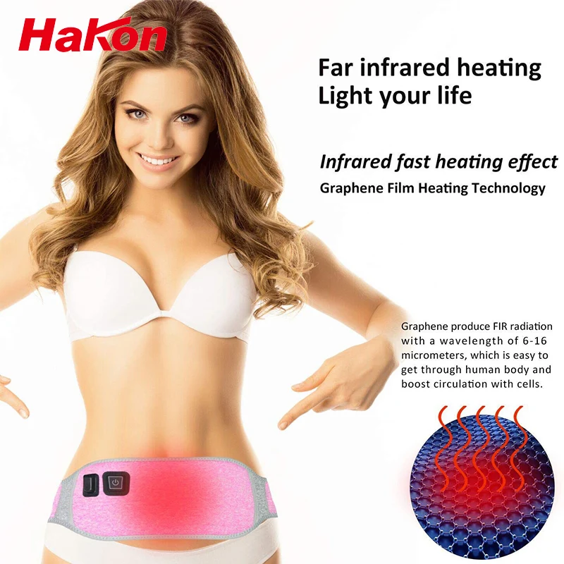 

Far Infrared Heating Brace Waist Belt Graphene Electric Massager Warmer Pad Therapy Lumbar Release Pain Menstruation Exercise