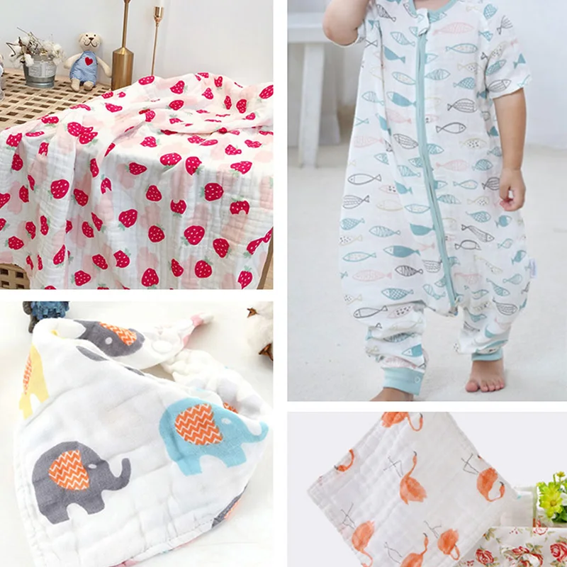 Хлопчатобумажная ткань для малышей двойная Марля DIY платья печатная пэчворк