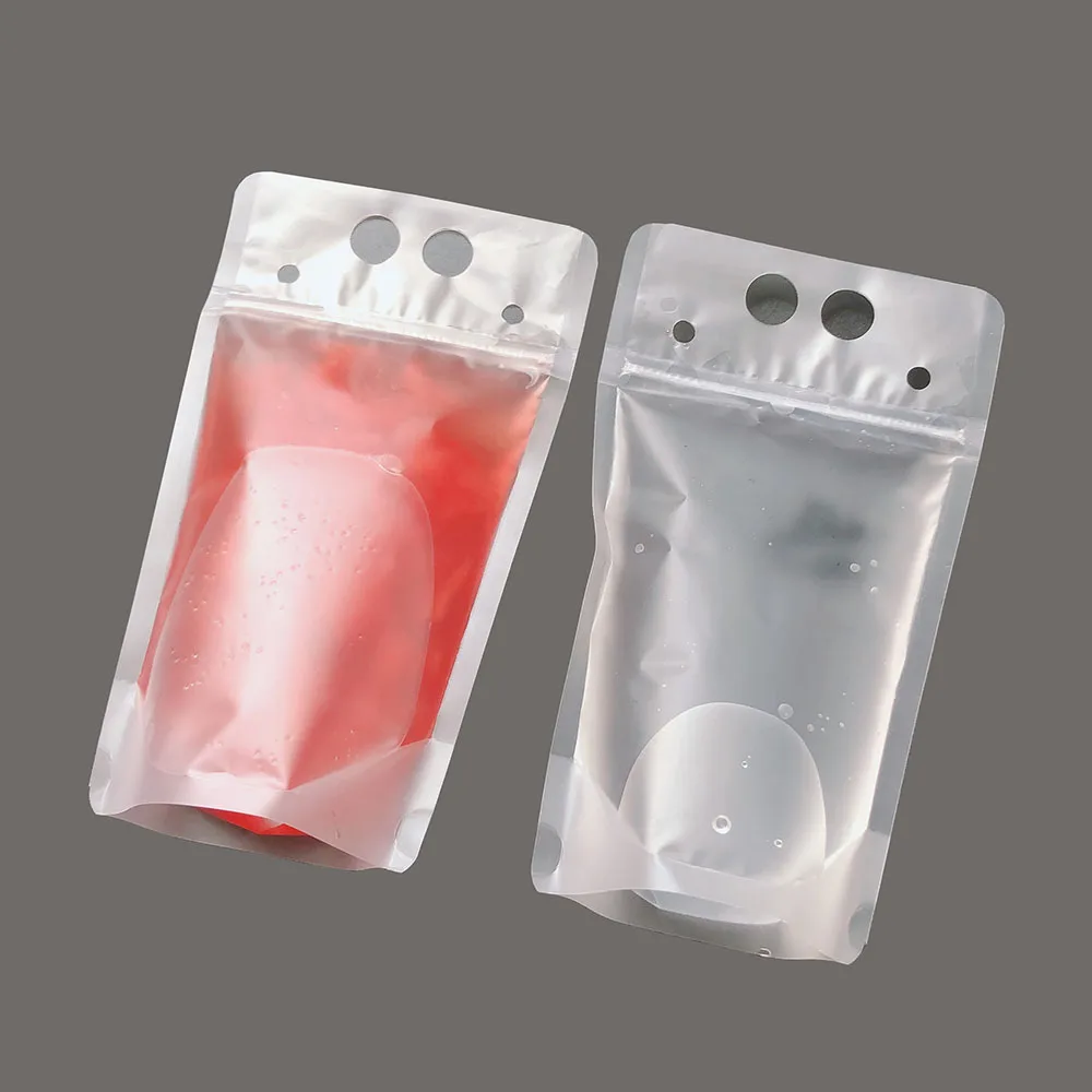 Пластиковый упаковочный пакет для напитков мешочек сока молока кофе с ручкой и