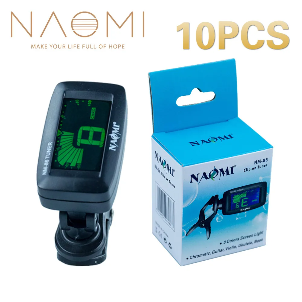 NAOMI тюнер NM 86 10 шт./лот LCD клип на гитарный бас скрипка укулеле хроматический