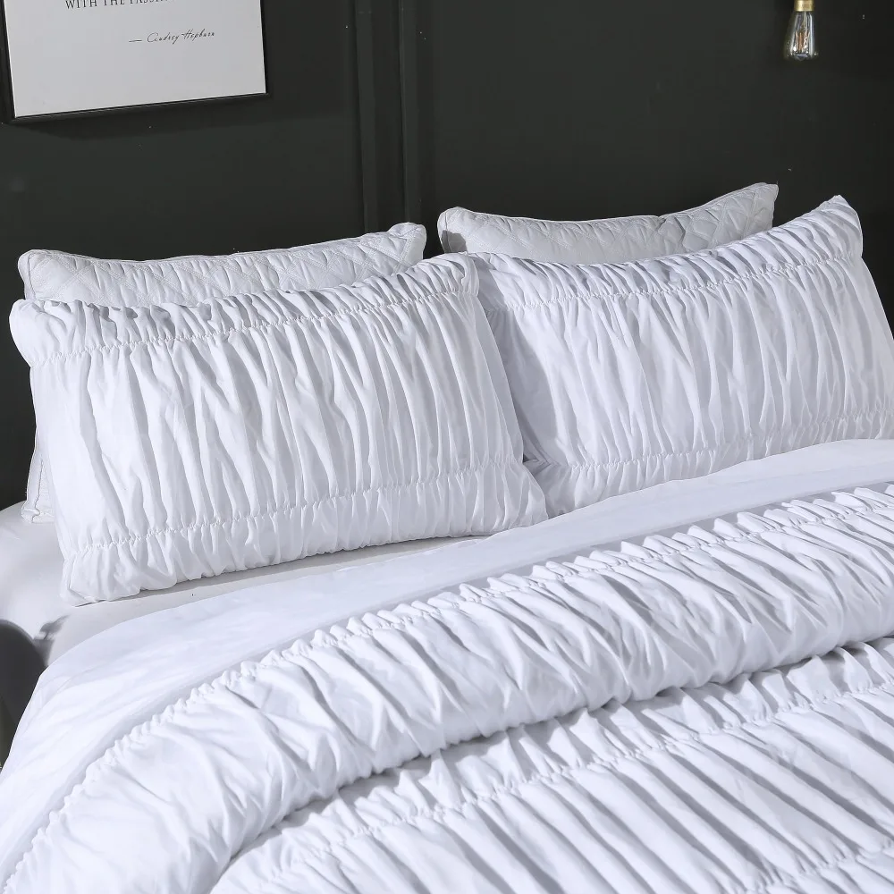 Bedroom Suite Craft White Grey Duvet Cover Pillowcase Queen/king Size Bedding Sets 02 | Дом и сад