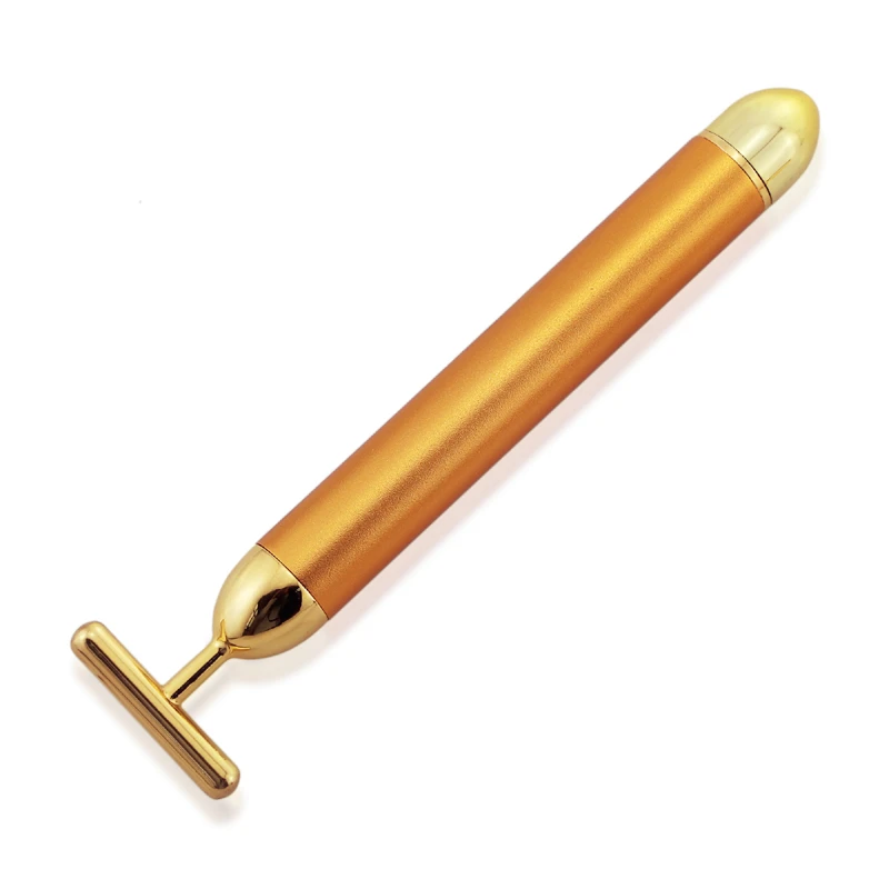 24k Gold Energy роликовый лицевой лифтинг ролики против морщин Т-бар для лица вибрационное массажное устройство для стягивания кожи уход за кожей