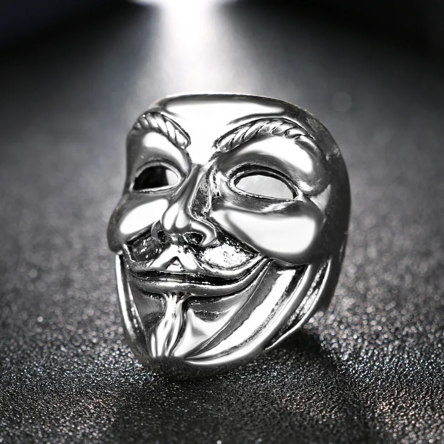 Кольцо для маски Vendetta Noter Movie V мужчин Clsaaic крутое металлическое кольцо викингов с