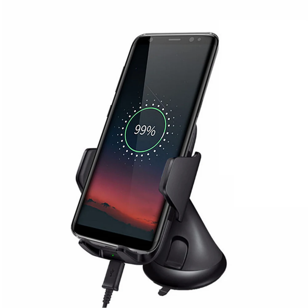 car holder fast wireless car charger suction cup mount 2 in 1 wireless charger mobile phone holder for samsung charger holder free global shipping