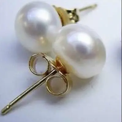 

VERY BEAUTIFUL 10-11MM SOUTH SEA WHITE STUD PEARL EARRING >jewerly free shipping