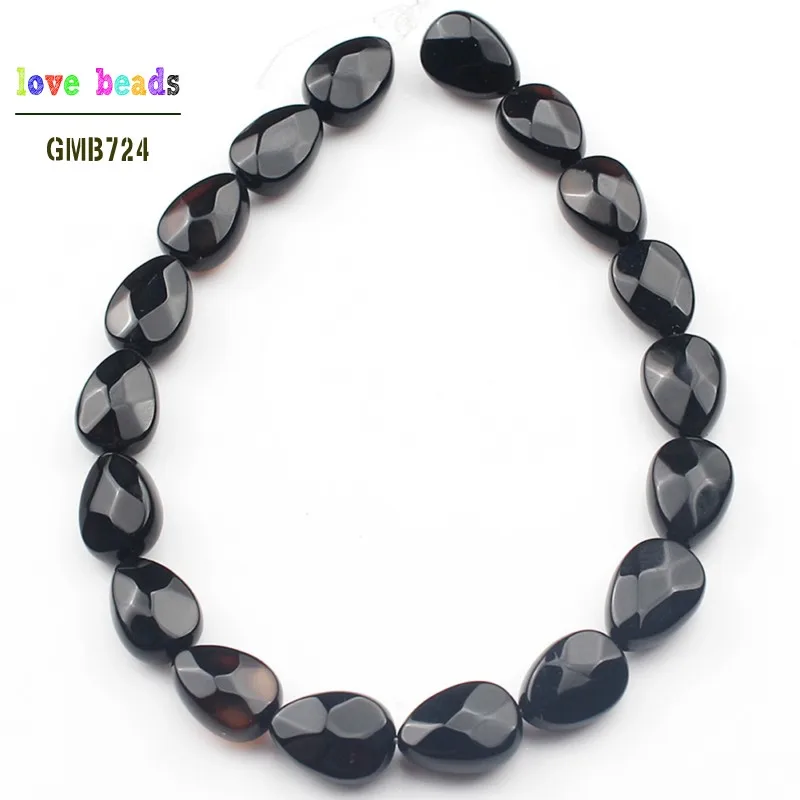 black agate Натуральные граненые капли воды черные Агаты песчаник камень бусины 8*11 мм для изготовления ювелирных изделий 18 шт Бусины - Цвет: black agate