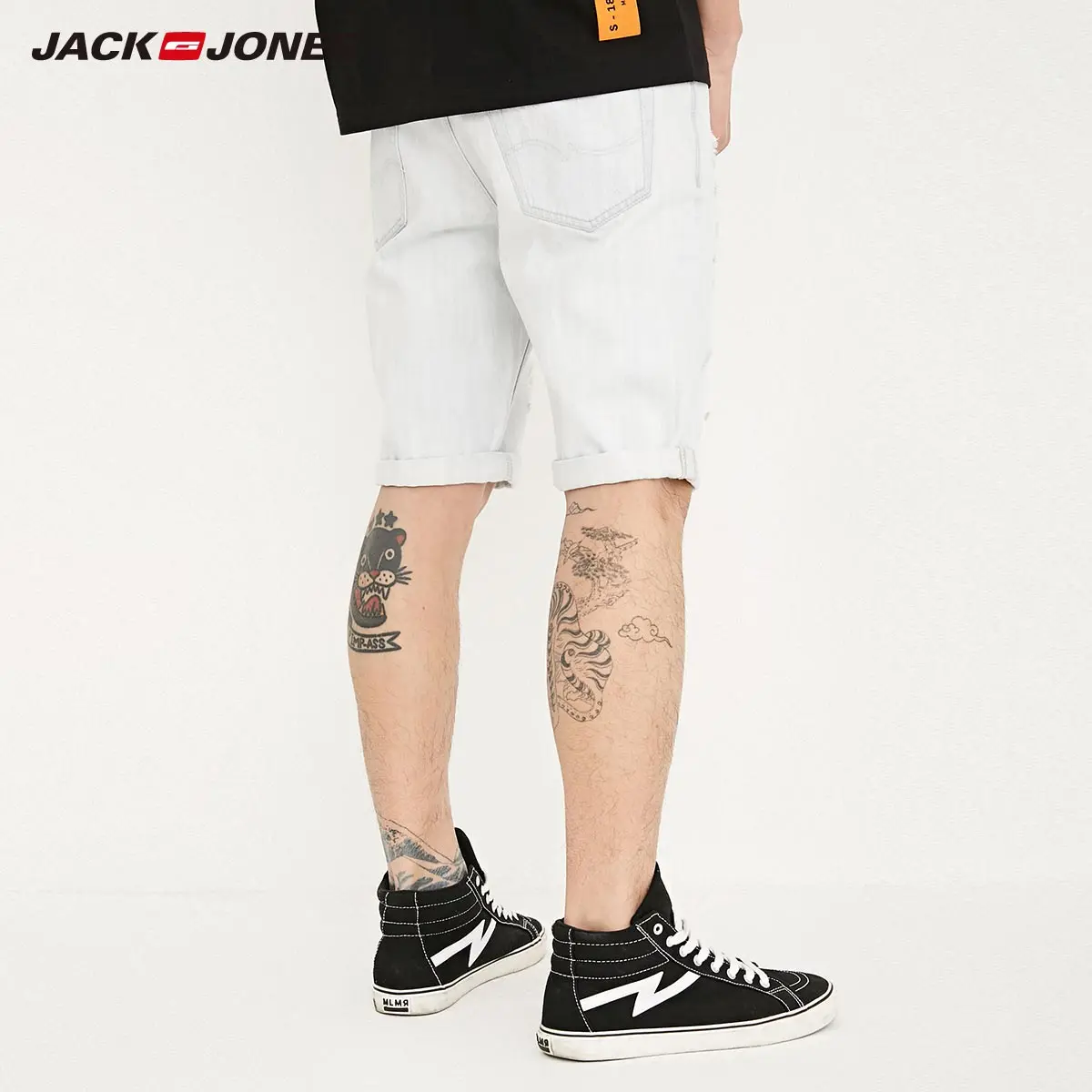 JaJack Jones мужские весенние и летние шорты облегающие рваные джинсовые уличная