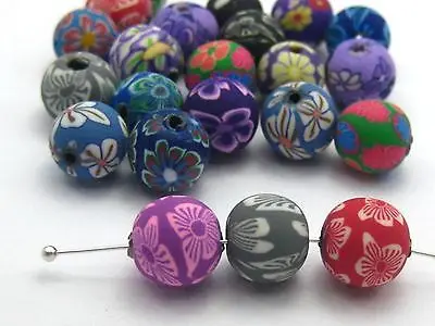 

500 Mixed Colour Polymer Clay Round Beads 6mm(1/4") Spacer Jewelry Finding
