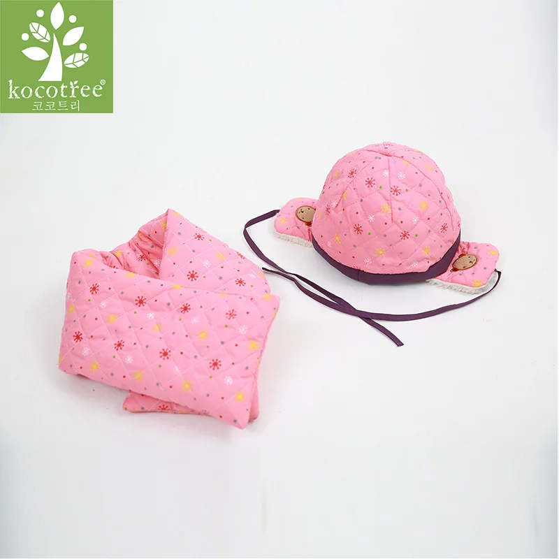 pink Kocotree/зимний шарф, шапка, комплект для мальчиков и девочек, модная детская шапка, уличные теплые ветрозащитные шляпы, высокое качество, Детский комплект из шапки и шарфа - Цвет: pink