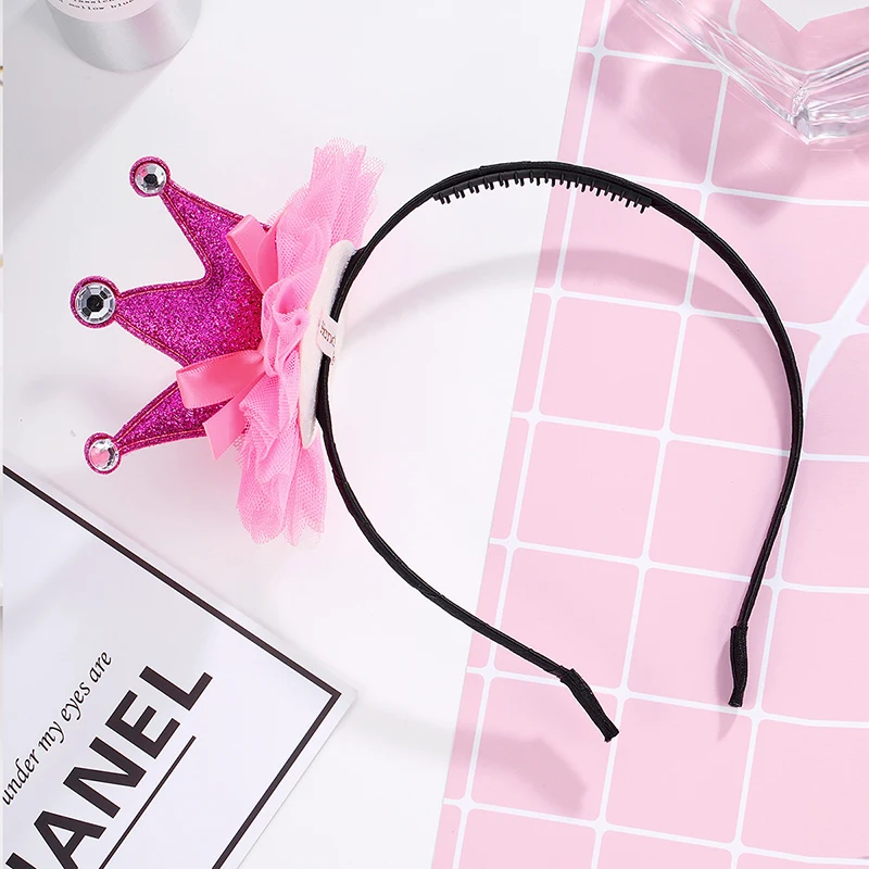 CHIMERA Girls Crown Hairbands Princess Birthday Tiara Headbands Glitter Lace Bowknot Patry Head Hoop for Kids Children | Аксессуары для