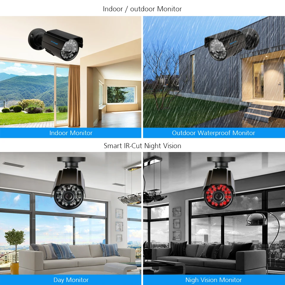 CCTV AHD 4MP DVR Системы с 4 шт. в/наружного видеонаблюдения комплект канала видео Камеры