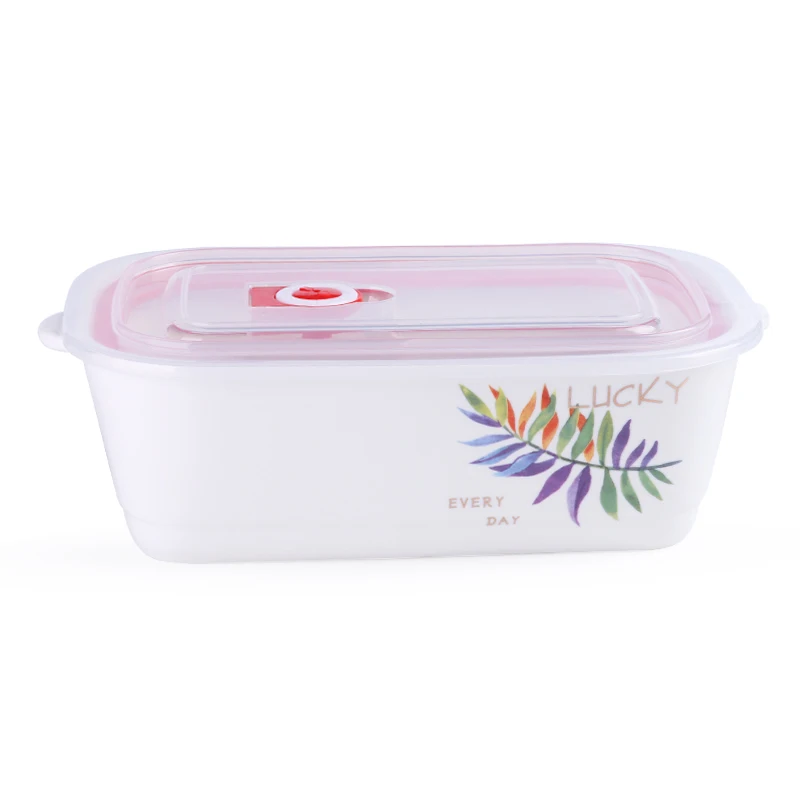 Lucky Worthbuy керамические контейнеры с 3 отделениями с крышкой Bento Box контейнер для еды китайский Портативный Ланч-бокс Bento box - Цвет: Lucky