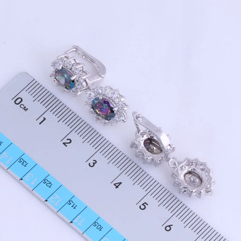 Женский ювелирный комплект из колье и серёг с белым фианитом|colorful jewelry sets|jewelry