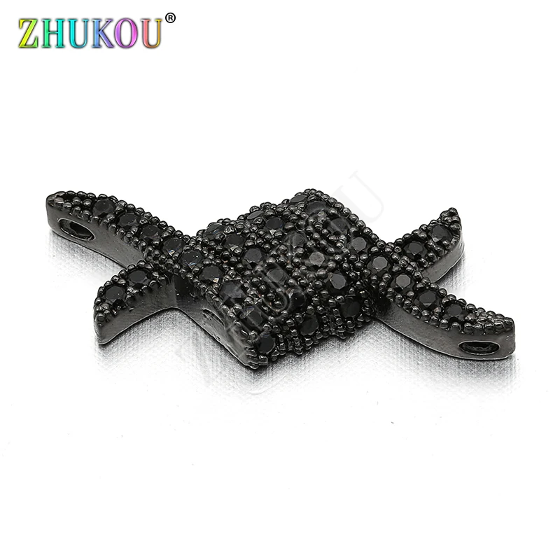 9*22 мм латунные подвески с микрозакрепкой из фианита ручной работы Gunmetal