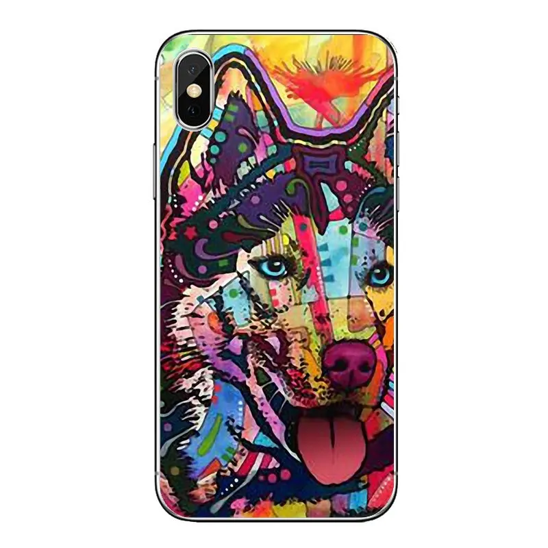 Чехол из ТПУ для Huawei Honor 8 8C 8X 9 10 7A 7C Mate 20 Lite Pro P Smart Plus Siberian Husky Dog puppies Art Poster Pattern -