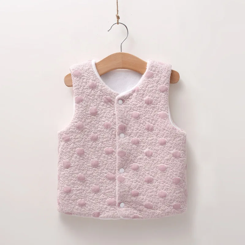 Детский зимний жилет в горошек детский теплый для мальчиков и девочек милый