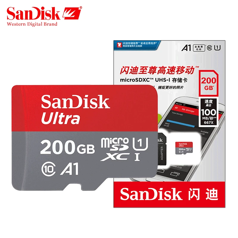 Sandisk A1 карта памяти Micro SD C10 256 ГБ 128 400 200 32 64 100 | Компьютеры и офис