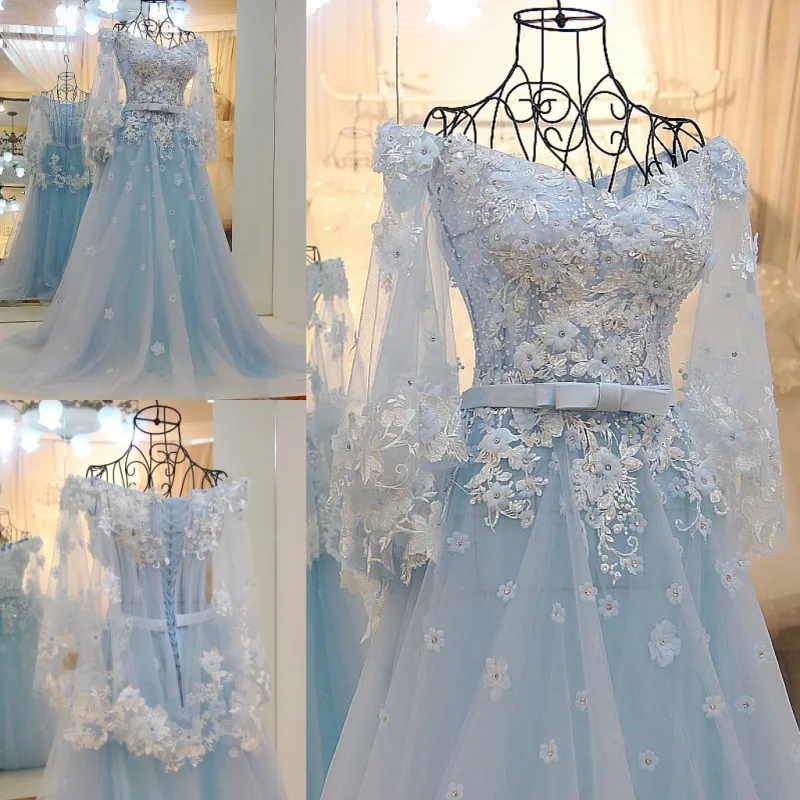 Светло голубое платье с шалью Средневековое Платье Ренессанс Королевское