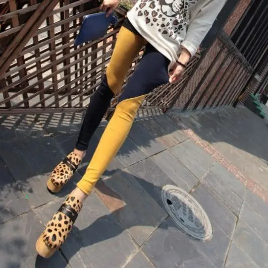 Size M L 2 Color Pacthwork 2014 Women's Cotton Leggings Autumn Arrival Warm Pants for Women Soft Stripe Lady Legging DK27|pants tshirt|pants