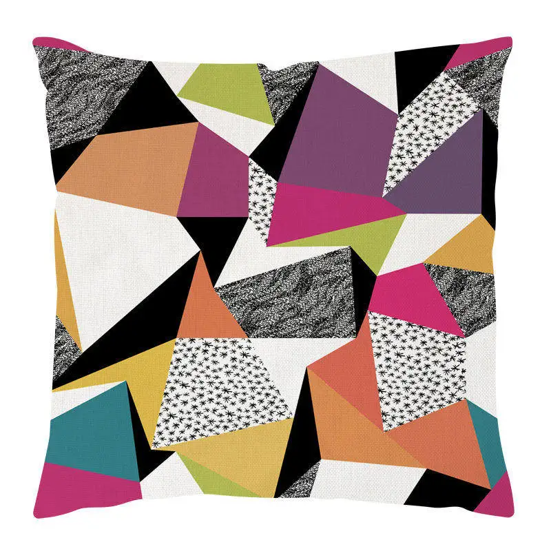 Nordic Simple Modern Color Polygon Geometric Plain Printed Cushion Cover Pillowcase Square 45*45cm Bedroom Decor Cojines G2331 | Дом и сад