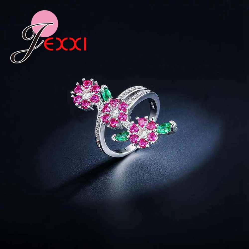 Женское кольцо в вечерние цветка из серебра 925 пробы|ring rose|rose red ringring ring |