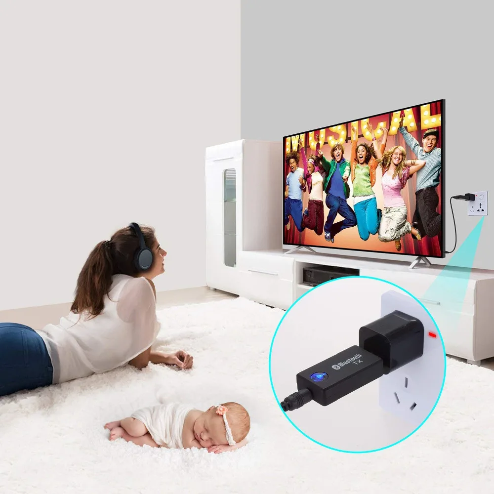 LBSC Bluetooth Transmitter Connected to 3.5mm Audio Devices USB Powered Stream Music from an Older Non-Bluetooth Device . | Электроника